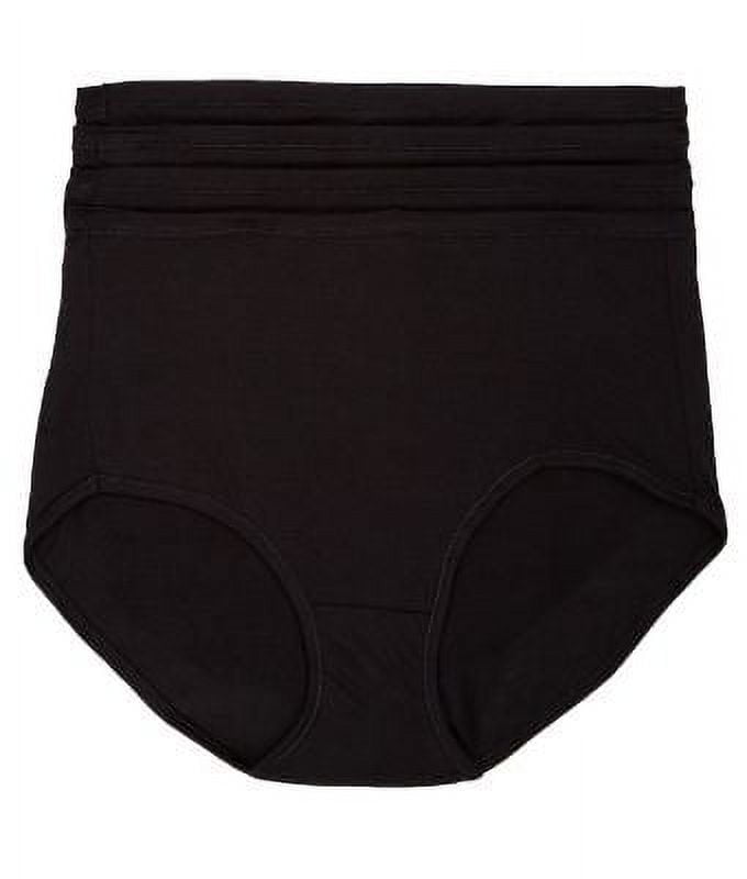 Women's Hanes 47HUSB Comfort Soft Brief Panty - 4 Pack (Black 7) 