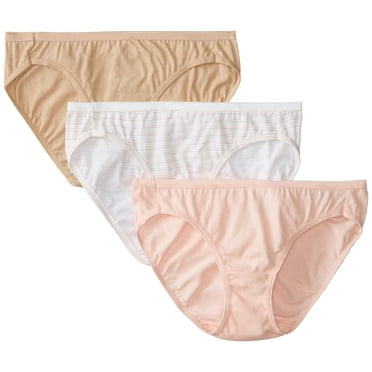Women's Hanes D42L Cotton Bikini Panties - 3 Pack (Assorted 7)