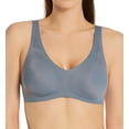 thumbnail image 1 of Women's Hanes DHHU42 Ultra-Light Comfort V-Neck Wireless Bra (Granite Blue Grey S), 1 of 4