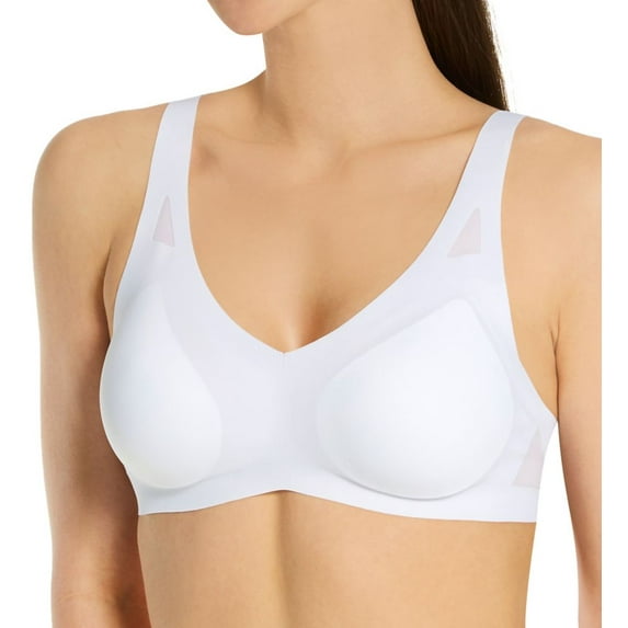 Women's Hanes DHHU42 Ultra-Light Comfort V-Neck Wireless Bra (White XL)