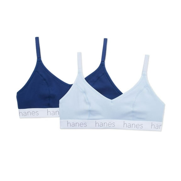 Women's Hanes DHO101 Triangle Bralette - 2 pack (Navy Eclipse/ Lilac M)