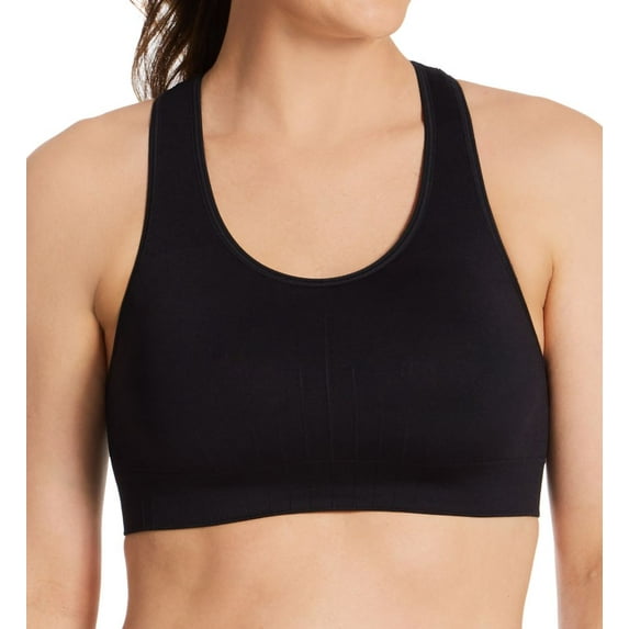 Women's Hanes DHS101 Seamless Racerback Sports Bra (Ebony XS)