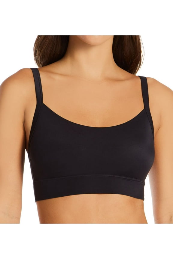 Women's Hanes DHY201 Authentic Longline Scoop Crop Bralette (Black XS)