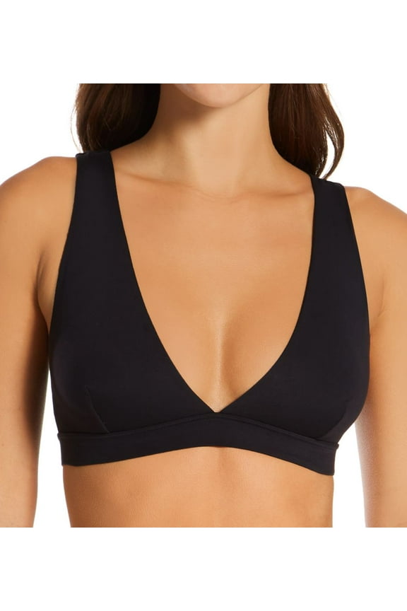 Women's Hanes DHY203 Authentic Triangle Pullover Bralette (Black XS)