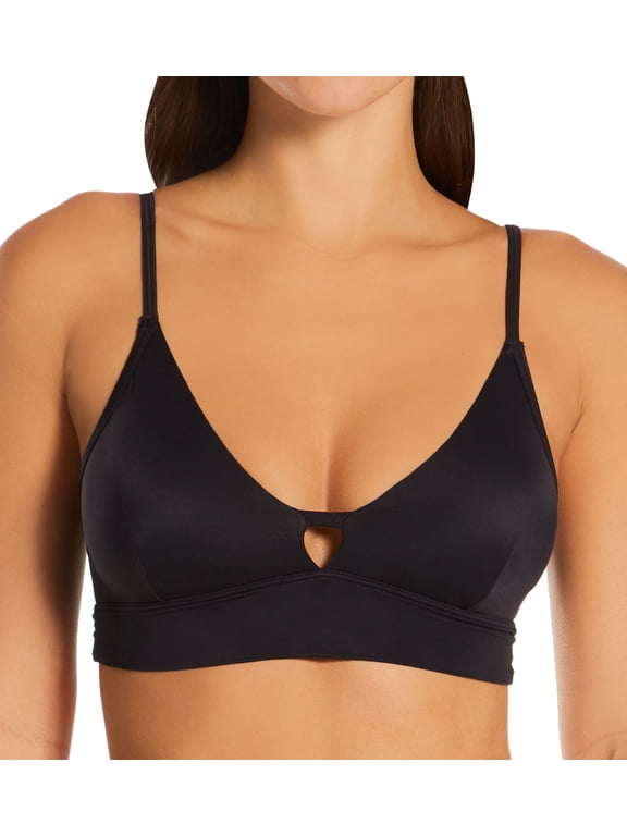 Women's Hanes DHY204 Authentic Longline Triangle Bralette (Black L (D/DD))