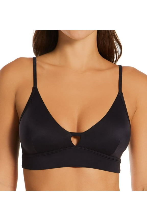 Women's Hanes DHY204 Authentic Longline Triangle Bralette (Black L (D/DD))