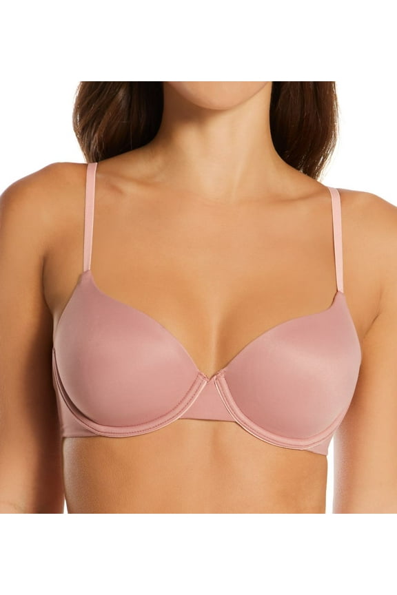 Women's Hanes DHY206 Authentic Lightly Lined T-Shirt Underwire Bra (Earthen Tan Pink Gleam 34D)