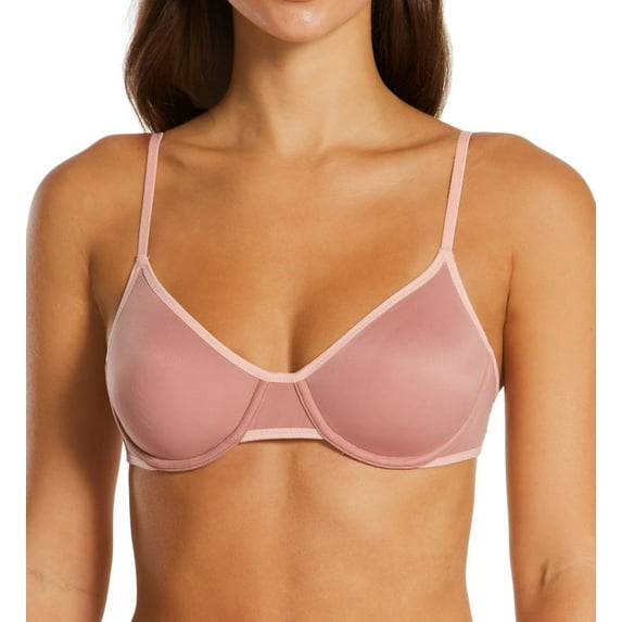 Women's Hanes DHY208 Authentic Unlined Underwire Bra (Earthen Tan Pink Gleam 36A)