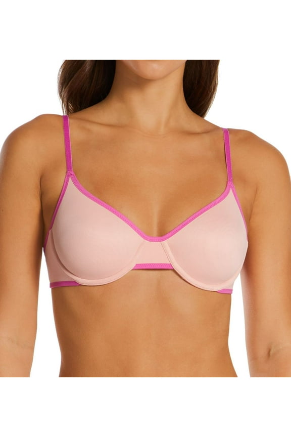 Women's Hanes DHY208 Authentic Unlined Underwire Bra (Pink Gleam Fuschia 32C)