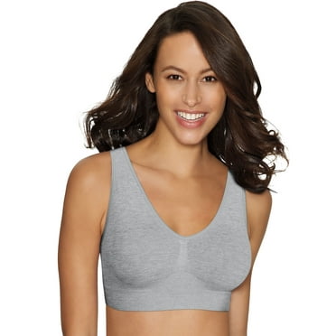 Women's Hanes G19F Get Cozy Pullover ComfortFlex Fit Wirefree Bra (Light Grey Heather XL)