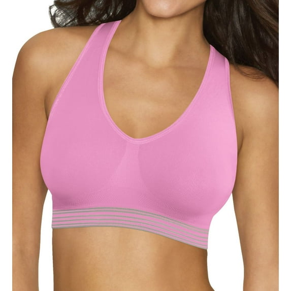Women's Hanes G39F Get Cozy Racerback Pullover ComfortFlex Fit Bra (Paperorchid/CoolGryStr S)