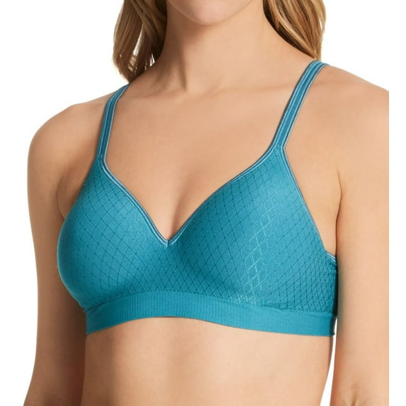 Women's Hanes HU08 Ultimate Perfect Coverage Contour Wirefree Bra (Oceanstorm D'Esprit L)