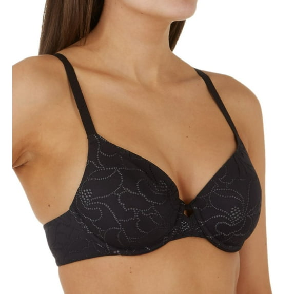 Women's Hanes HU33 Ultimate No Show Support Underwire Bra (Black/Dada Grey 36DD)