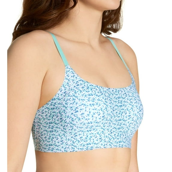Women's Hanes HU40 Ultra Light Comfort Foam Pullover Wireless Bra (Tidal Wildflower XL)