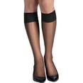 thumbnail image 1 of Women's Hanes QM6725 Silk Reflections Knee High - 6 Pair Pack (Jet O/S), 1 of 2