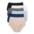 thumbnail image 1 of Women's Hanes 40H6CC Cotton Brief Panty - 6 Pack (White/Navy/Black 8), 1 of 2