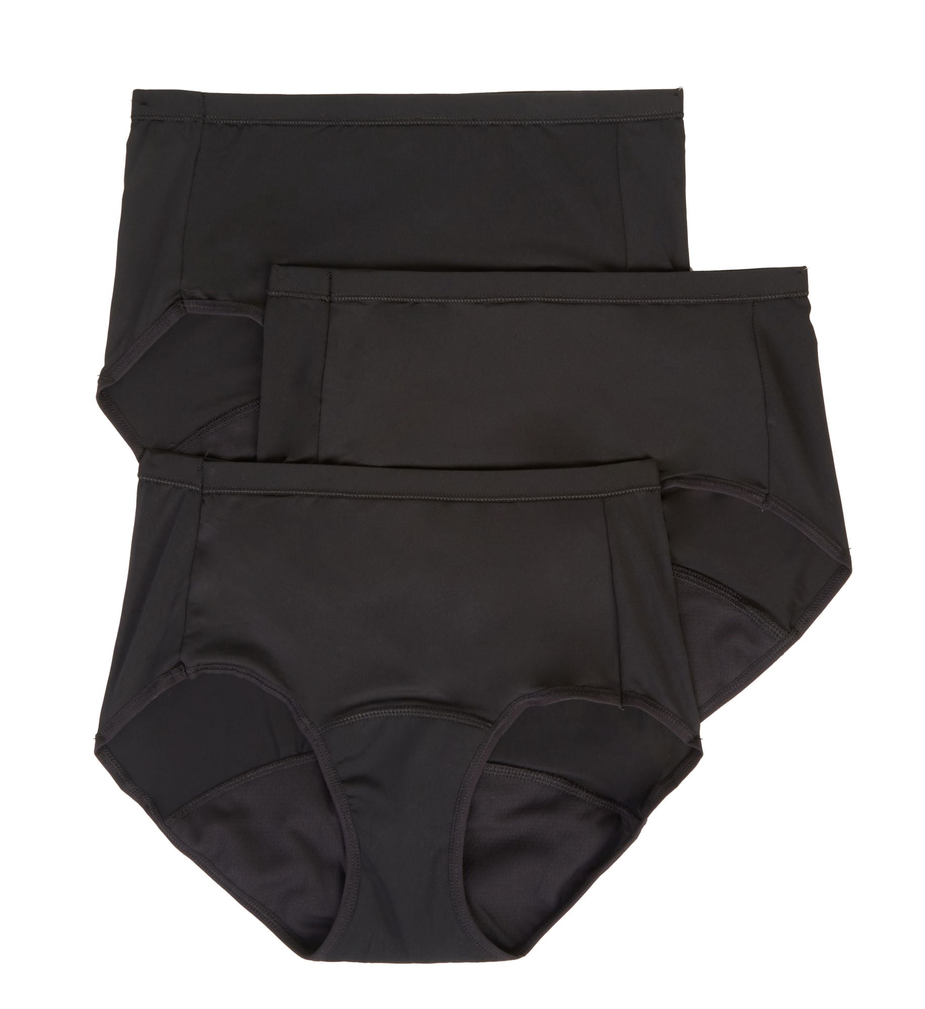 Fdl3 Women's Hanes 40FDL3 Comfort Period Light Brief Panty - 3 Pack (BLK/BLK ...