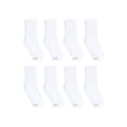 thumbnail image 1 of Hanes Ultimate Women's Crew Socks Pack, Cushioned, 8-Pairs White 5-9, 1 of 2