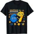 thumbnail image 1 of Women's "Hanukkah 6 & 7 Dreidel Menorah" Festive Graphic Comfortable T-Shirt Cotton Short Sleeve Round Neck Top Black S-5XL, 1 of 5