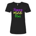 thumbnail image 1 of Women's Happy Mardi Gras New Orleans Ladies Fit Short Sleeve T-shirt-Black-xxl, 1 of 4