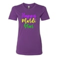 thumbnail image 1 of Women's Happy Mardi Gras New Orleans Ladies Fit Short Sleeve T-shirt-Purple Rush-xxl, 1 of 4