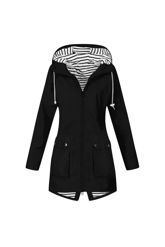 Women's Hardshell Outdoor Hooded Hiking Jacket for Active Women Lightweight Anorak with Zipper Ideal for Outdoor Adventures