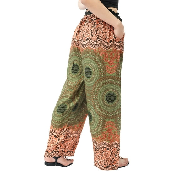 Women's Harem Elephant Pants - Bamboo Fabric, Elastic Waistband with Bow-tie - One Size