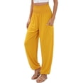 thumbnail image 1 of Women's Harem Pants, High Waist Yoga Boho Trousers with Pockets, 1 of 17