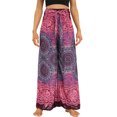 thumbnail image 1 of Women's Harem Pants, Women Yoga Boho Pants Vintage Printed Hippie Palazzo Pants High Waisted Drawstring Trousers, 1 of 5