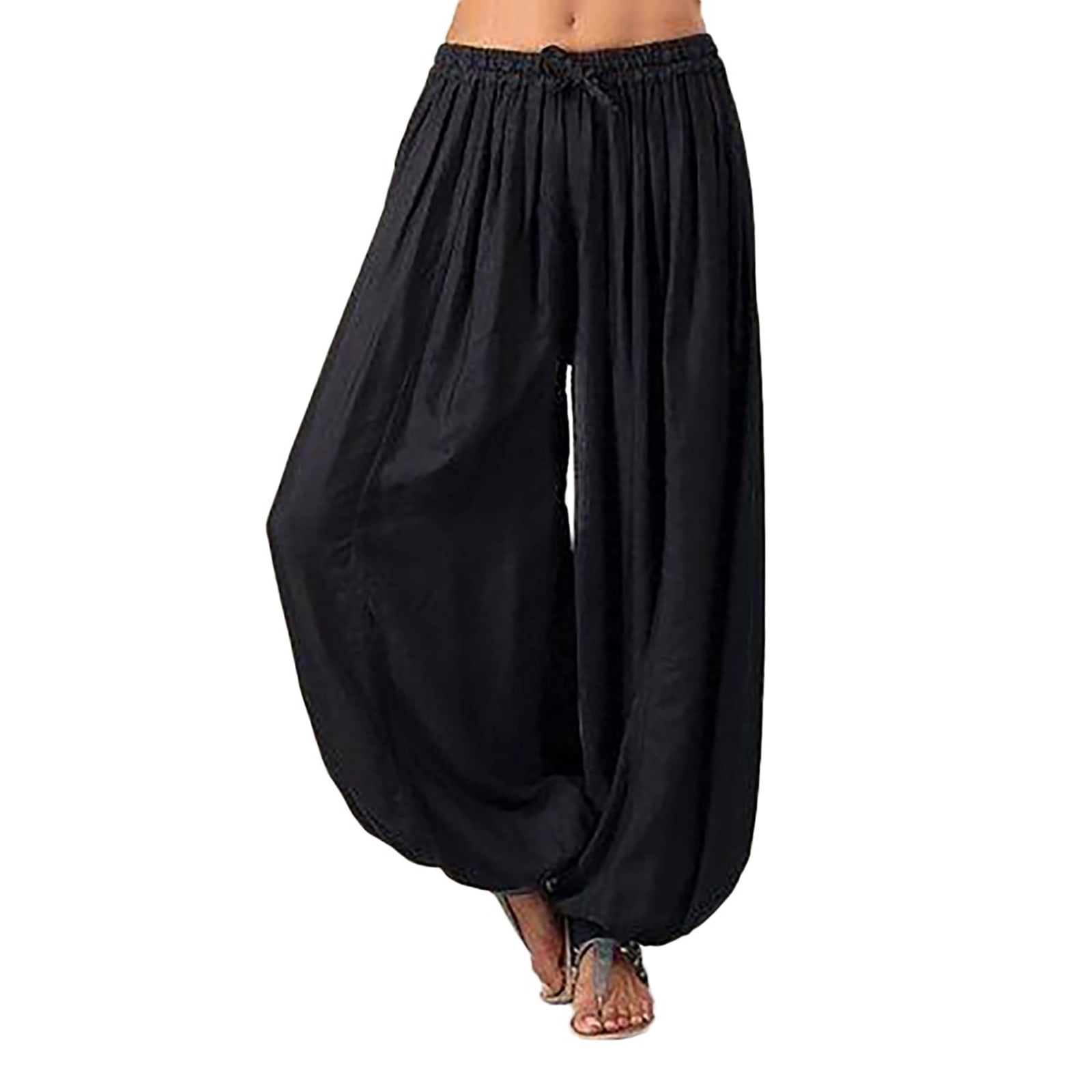 Women's Harem Pants Yoga Pants Plus Size Solid Color Elastic Waist