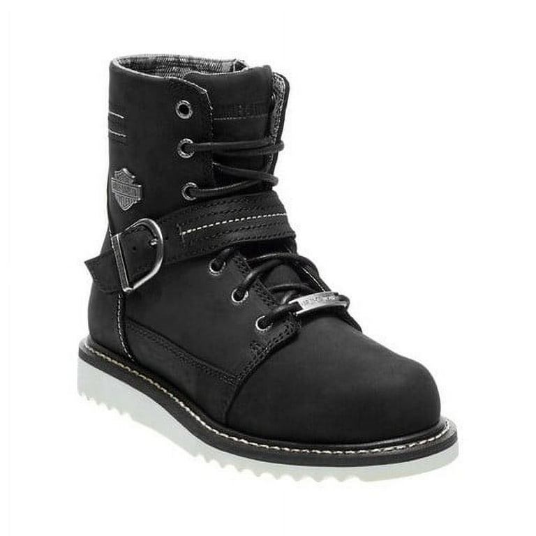 Harley Davidson Womens Darton Leather Round Toe Ankle Motorcycle Boots Walmart
