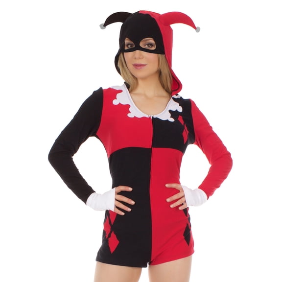 DC Comics Harley Quinn I Am Harley Womens Hooded Romper Pajamas | S