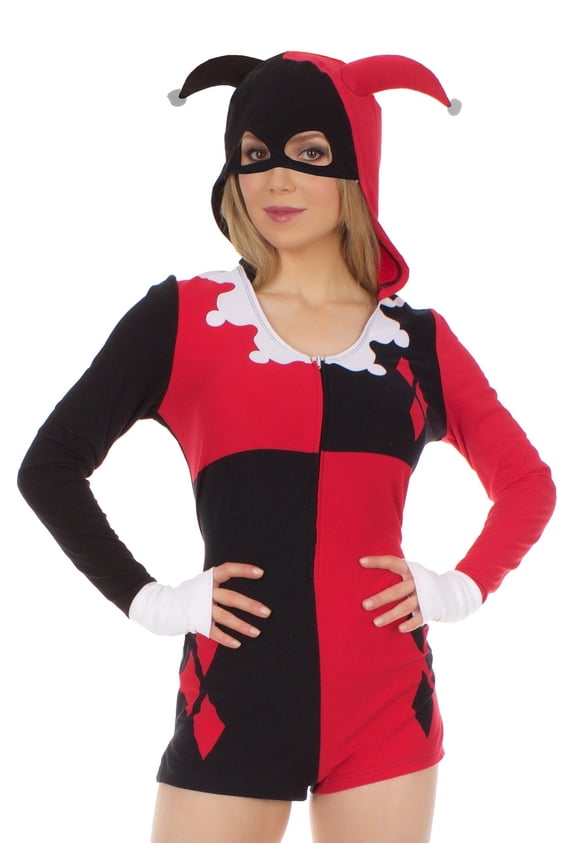 DC Comics Harley Quinn I Am Harley Womens Hooded Romper Pajamas | S