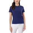 thumbnail image 1 of Women's Harmony Knit Shortsleeve Crewneck with Chest Pocket Top Collection Navy Small, 1 of 1