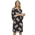 thumbnail image 1 of Women's Harper Rose Long Bell Sleeve Shift Dress Color: Black Scatter Floral Size: 10, 1 of 4