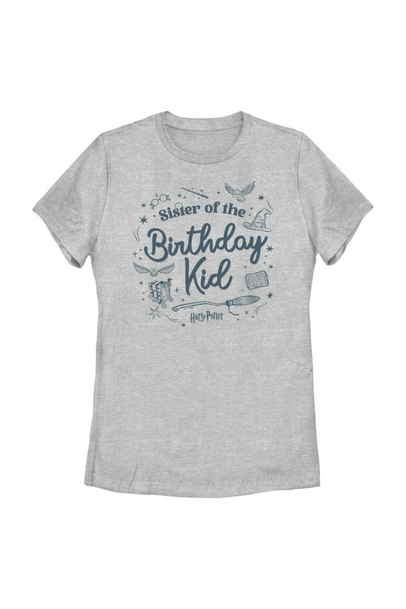 Women's Harry Potter Birthday Kid Sister Graphic Tee Athletic Heather X Large