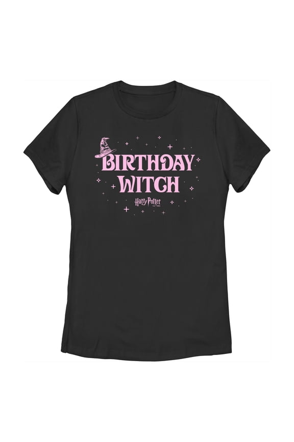 Women's Harry Potter Birthday Witch Graphic Tee Black 2X Large