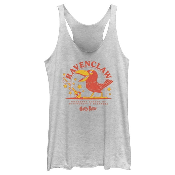 Women's Harry Potter Cute Ravenclaw Eagle Racerback Tank Top White Heather X Small