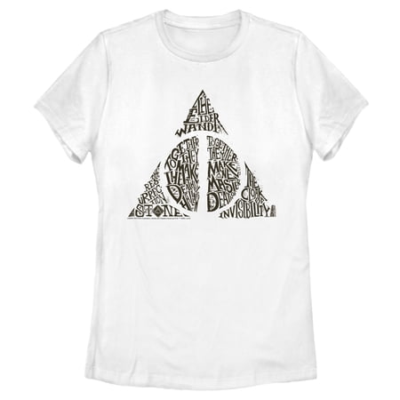 Women's Harry Potter Deathly Hallows Secret Graphic Tee White 2X Large