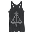 thumbnail image 1 of Women's Harry Potter Deathly Hallows Symbol Racerback Tank Top Black Heather X Large, 1 of 4