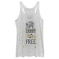 thumbnail image 1 of Women's Harry Potter Dobby is Free Racerback Tank Top White Heather Medium, 1 of 3