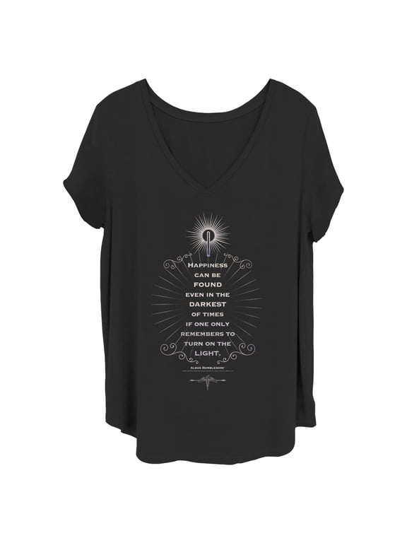 Women's Harry Potter Dumbledore Happiness Quote Graphic T-Shirt