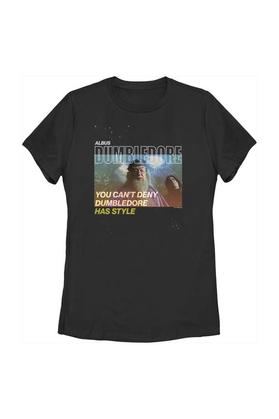 Women's Harry Potter Dumbledore Has Style  Graphic Tee Black Small