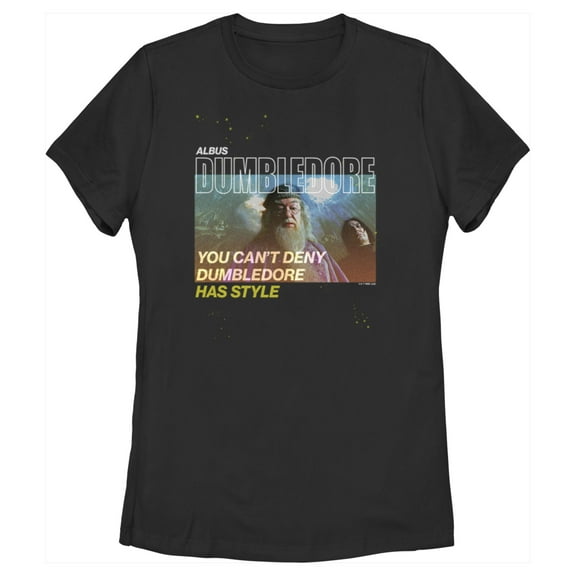Women's Harry Potter Dumbledore Has Style  Graphic Tee Black X Large