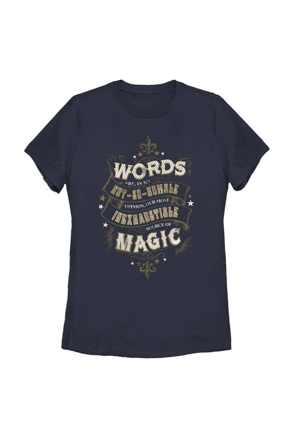 Women's Harry Potter Dumbledore Humble Wisdom Graphic Tee Navy Blue Small