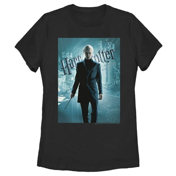 Women's Harry Potter Half-Blood Prince Draco Poster  Graphic Tee Black Medium