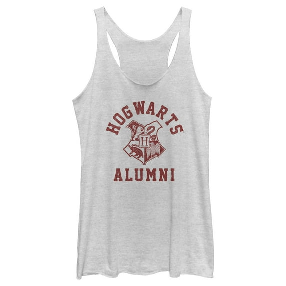 Women's Harry Potter Hogwarts Alumni Racerback Tank Top White Heather Small