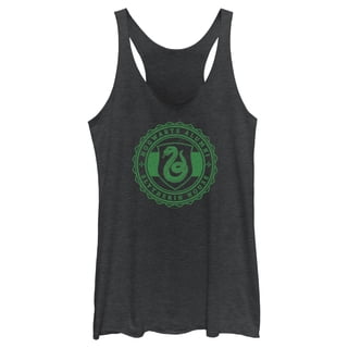 Women's Harry Potter Hogwarts Alumni Slytherin House Racerback Tank Top Black Heather Large