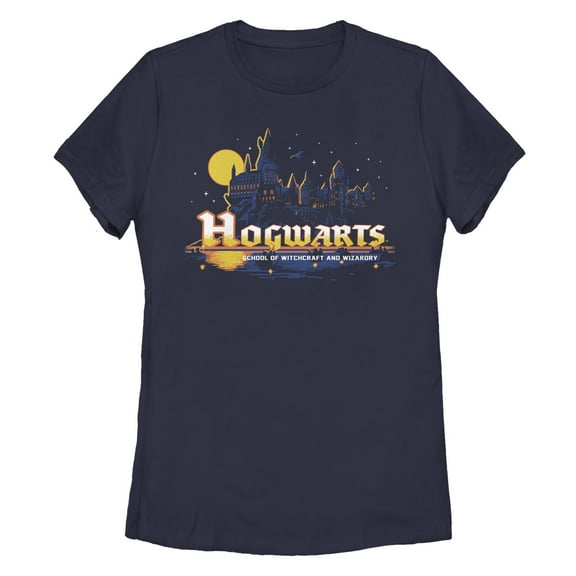 Women's Harry Potter Hogwarts Illuminating Moon Graphic T-Shirt