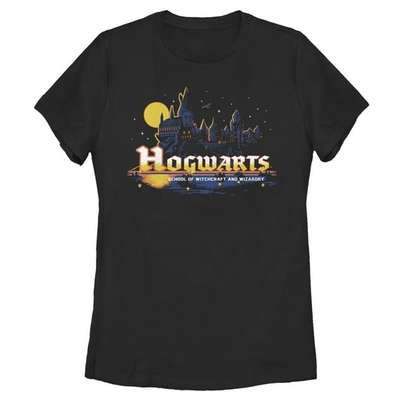 Women's Harry Potter Hogwarts Illuminating Moon Graphic T-Shirt